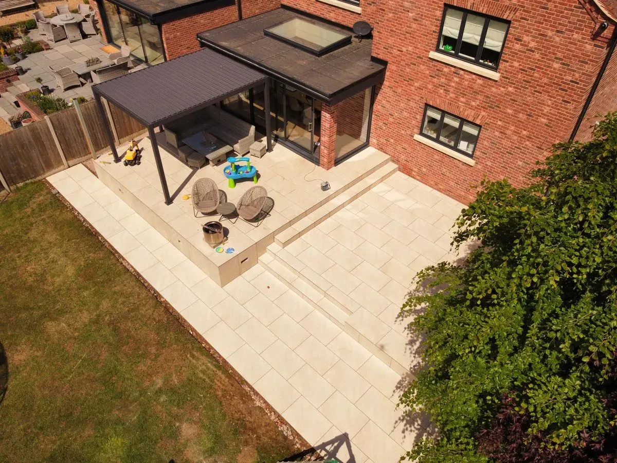 Patio installation in Norfolk by Hilton & Green Landscaping